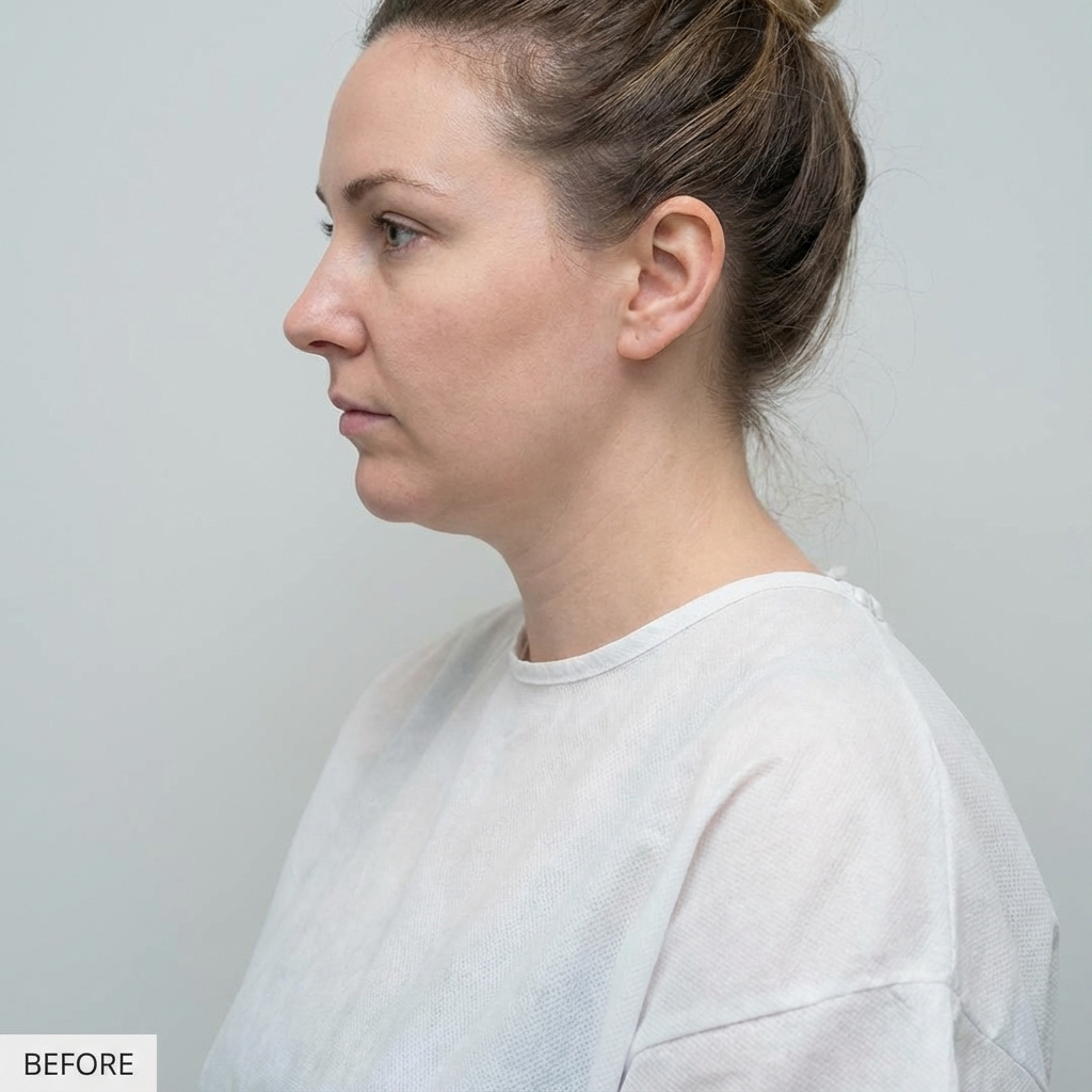 Before Jawline Contouring